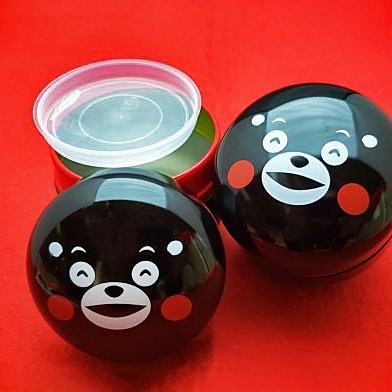▶︎import/黒いたぬきさまノベルティ缶ケース くまモンの缶入り❗九州ならではのお茶はいかが？ 玉緑茶は九州で作