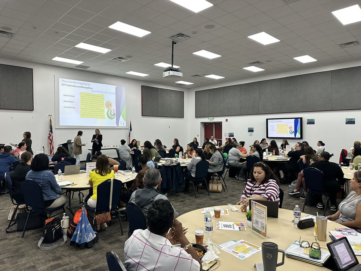 SISD_MultiPrgms's tweet photo. Closing out the year strong with our final EB Campus Contact meeting! Thank you to EB Campus Contacts for the incredible work you do every day for our Emergent Bilingual students. The Multilingual Team appreciates you! #EBsuccess #multilingual https://t.co/J7eICd2ktI