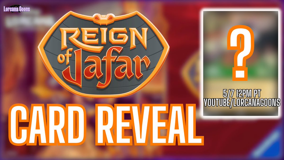 Be sure to stay tuned to the Lorcana GOONS channel for an epic card reveal tomorrow at 12pm PT to kick off the reveal season!

Link in comments to the channel