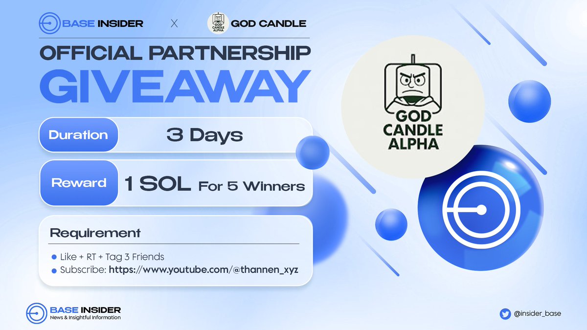 Base Insider ๐ก๏ธ (@insider_base) on Twitter photo ๐ We're hosting a giveaway campaign with <a href="/thannenxyz_/">Candle God (Thแบงn Nแบฟn arc)</a>, an alpha meme community for 100x gem ๐
๐ 1 SOL For 5 Winners
Rules:
- Follow <a href="/thannenxyz_/">Candle God (Thแบงn Nแบฟn arc)</a>
- Like + RT + Tag 3 Friends
- Subscribe: youtube.com/@thannen_xyz
โฐ 72 hrs
#Airdrop #Giveaway #Meme ๐ We're hosting a giveaway campaign with <a href="/thannenxyz_/">Candle God (Thแบงn Nแบฟn arc)</a>, an alpha meme community for 100x gem ๐
๐ 1 SOL For 5 Winners
Rules:
- Follow <a href="/thannenxyz_/">Candle God (Thแบงn Nแบฟn arc)</a>
- Like + RT + Tag 3 Friends
- Subscribe: youtube.com/@thannen_xyz
โฐ 72 hrs
#Airdrop #Giveaway #Meme