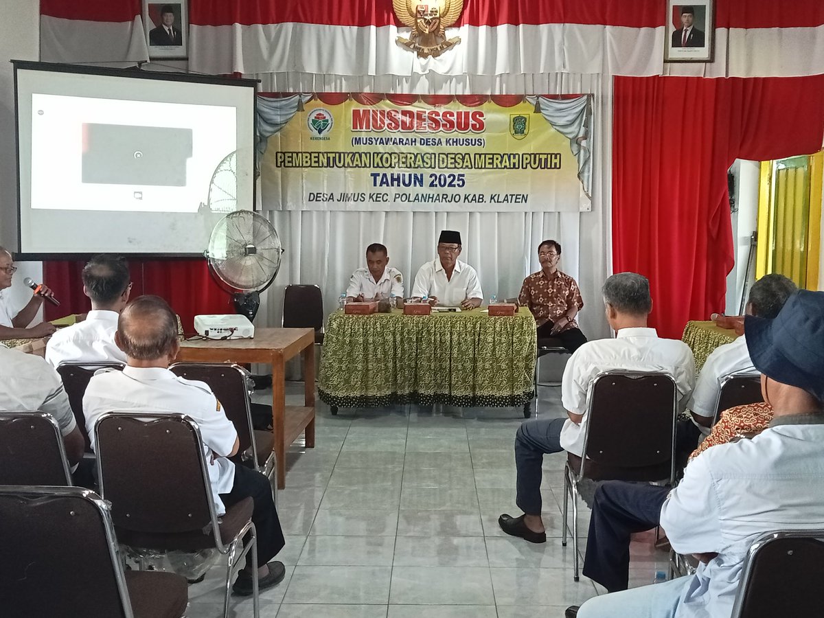DesaJimus's tweet photo. Musdes khusus pembentukan Koperasi Desa Merah Putih Desa Jimus https://t.co/LvpBjPFLxy