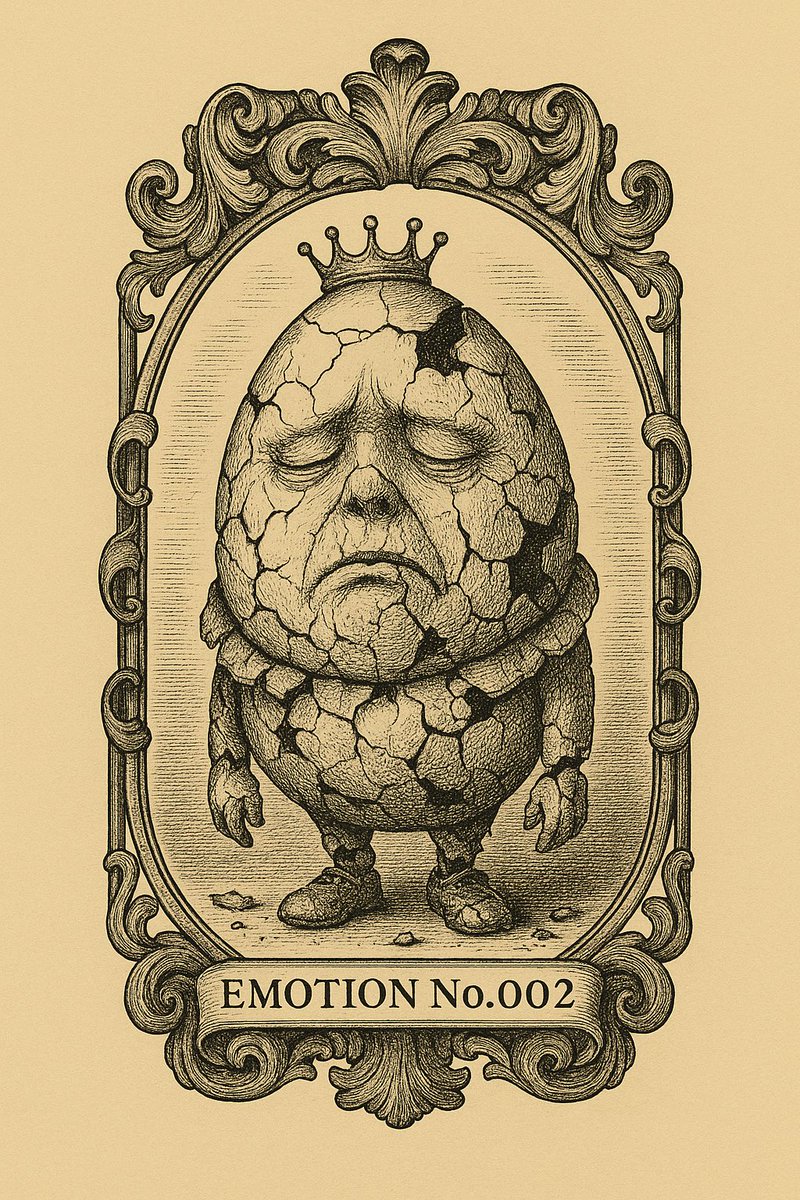 The former king.
Cracked. Empty.
His heart is missing.
Only fragments remain.
This is the second chapter of a broken journey...

#NFT #EggArt #DeafArtist 
<a href="/Fowl_Play_NFTs/">FowlPlay</a> <a href="/Toro_Ceo/">🥛TORO</a>

fowlplay.xyz/ref/Gizmo/