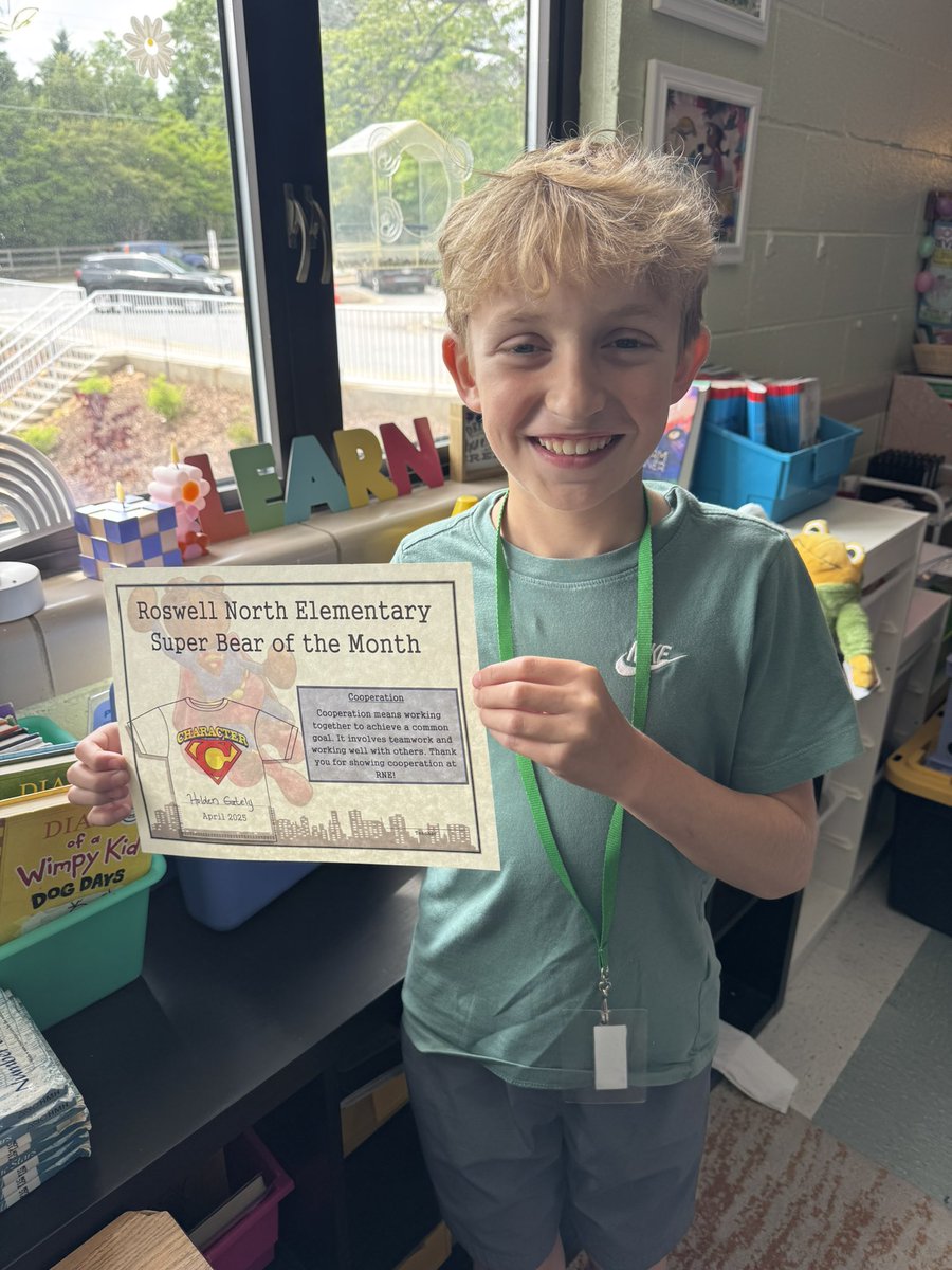 Holden won Super Bear of the Month (April) for Cooperation! 🫱🏼‍🫲🏾 #RNEGreatThings