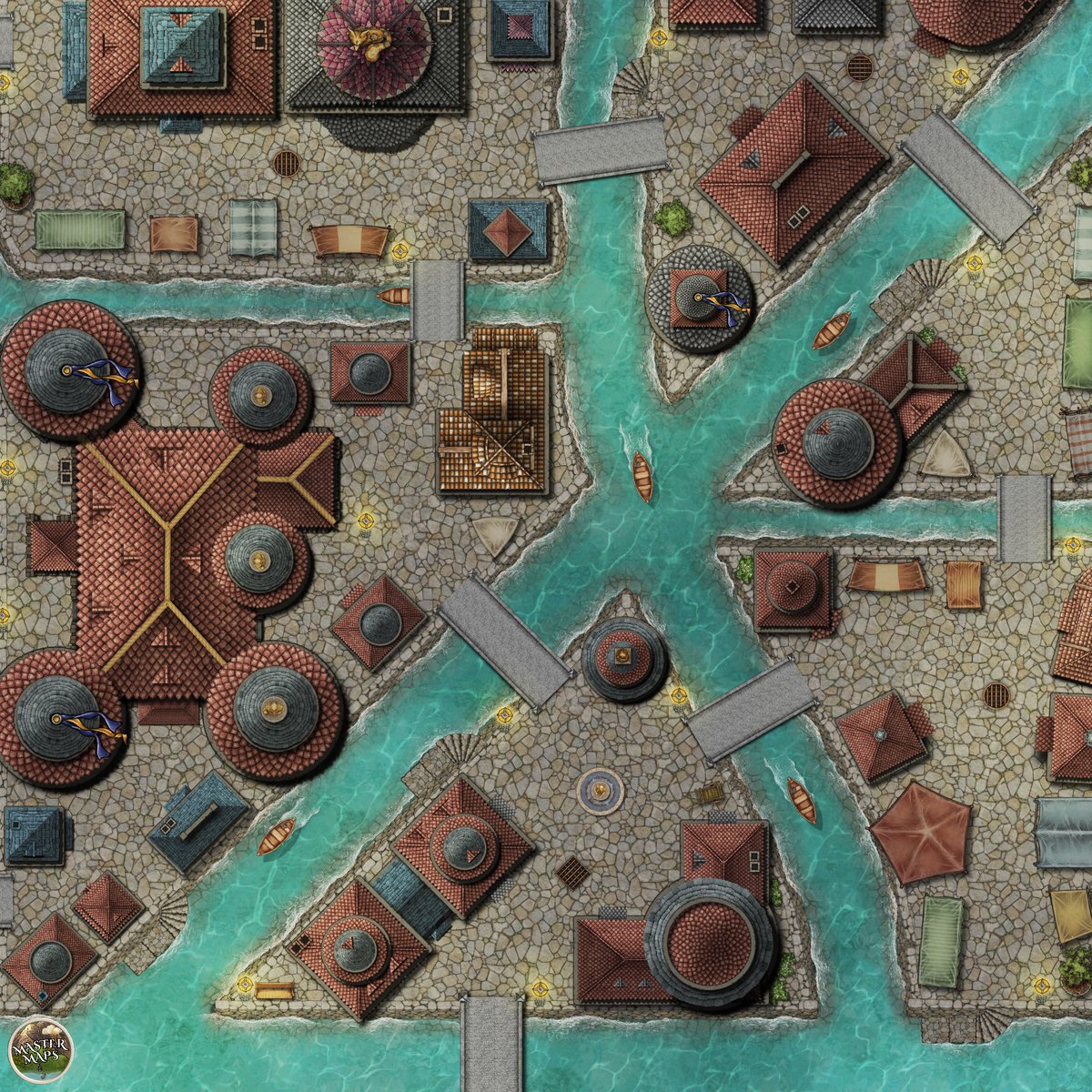 master_maps's tweet image. Canal District - NE [40x40] #dnd #dndmaps #ttrpgmaps #tabletoprpg #battlemap patreon.com/posts/canal-di…