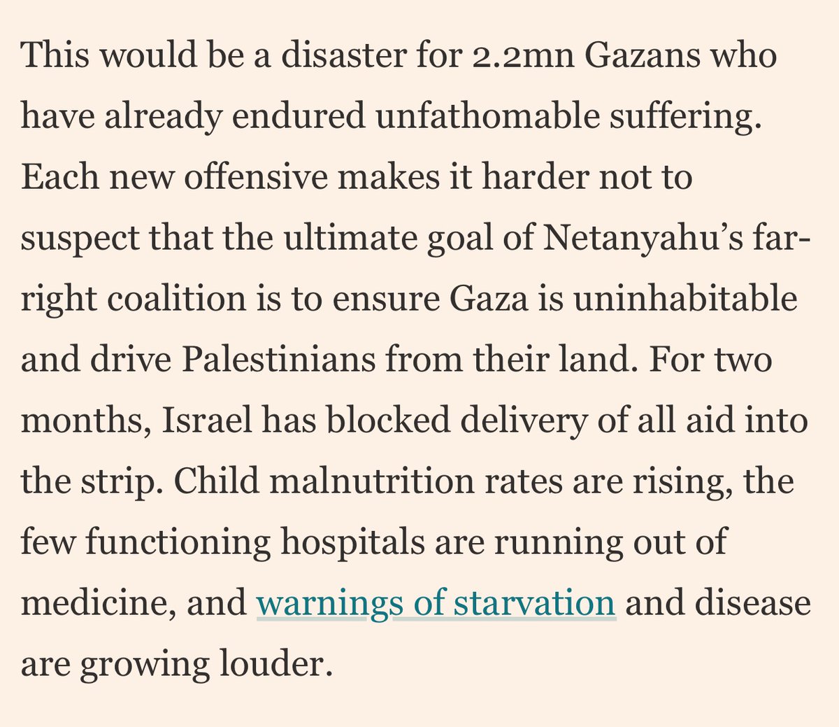 Naive student-child/antisemite, 19 months ago: Israel is set on destroying Gaza and its people let’s stop this

Serious commentator, 19 months in to genocide, after Gaza has been wiped out: It is becoming hard not to suspect that something’s awry