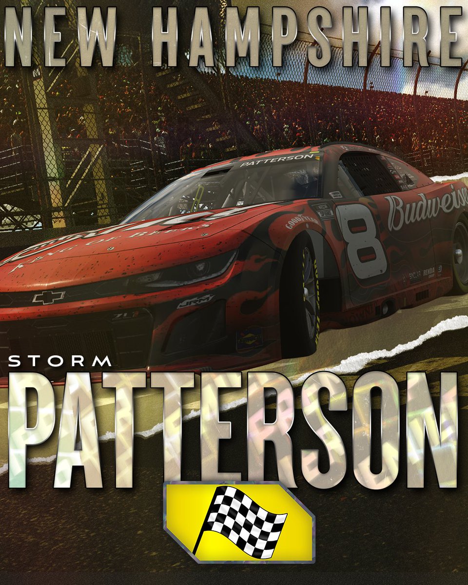 The Storm Has Arrived in New Hampshire! The Pamatat Patterson Racing driver gets it done in money time to get his first win on the season!

Next week we head to the chaos capital in Martinsville for the Smitty's Supply 200!