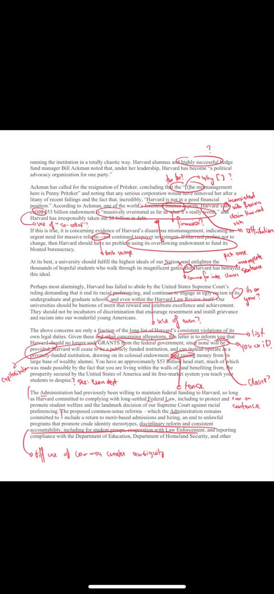 Andrewâ#IAmTheResistance (@amoneyresists) on Twitter photo LMFAO Harvard just responded to <a href="/EDSecMcMahon/">Secretary Linda McMahon</a>âs âscathing letterââwhich read like it was written by someone who failed 5th grade English and never returned to schoolâby marking it up (judiciously) for punctuation and grammatical mistakes and posting it online.
A++++ response đ LMFAO Harvard just responded to <a href="/EDSecMcMahon/">Secretary Linda McMahon</a>âs âscathing letterââwhich read like it was written by someone who failed 5th grade English and never returned to schoolâby marking it up (judiciously) for punctuation and grammatical mistakes and posting it online.
A++++ response đ