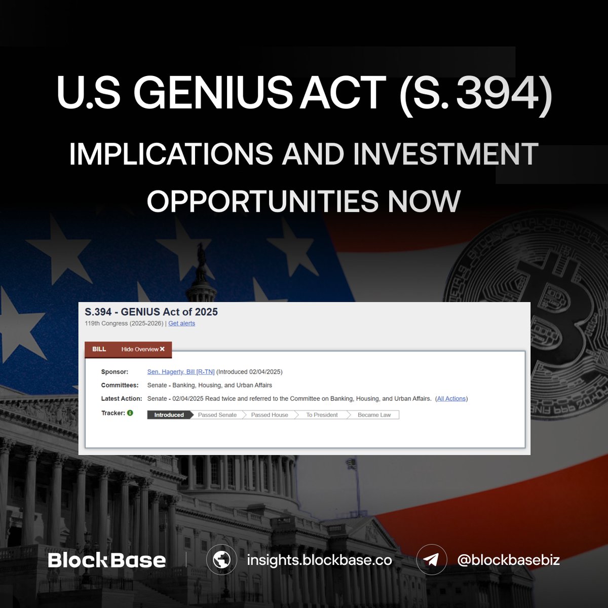 blockbaseco's tweet image. 🇺🇸 The #GENIUS Act (S.394) could redefine stablecoins — and unlock $200B+ in compliant liquidity.

Biggest plays?
🔹 Long USDC &amp;gt; USDT
🔹 Long T-bill ETFs (SGOV, BIL)
🔹 Bet on on-chain Treasury &amp;amp; repo infra

📘 Full breakdown: insights.blockbase.co/u-s-genius-act…

#BlockBase #Insights