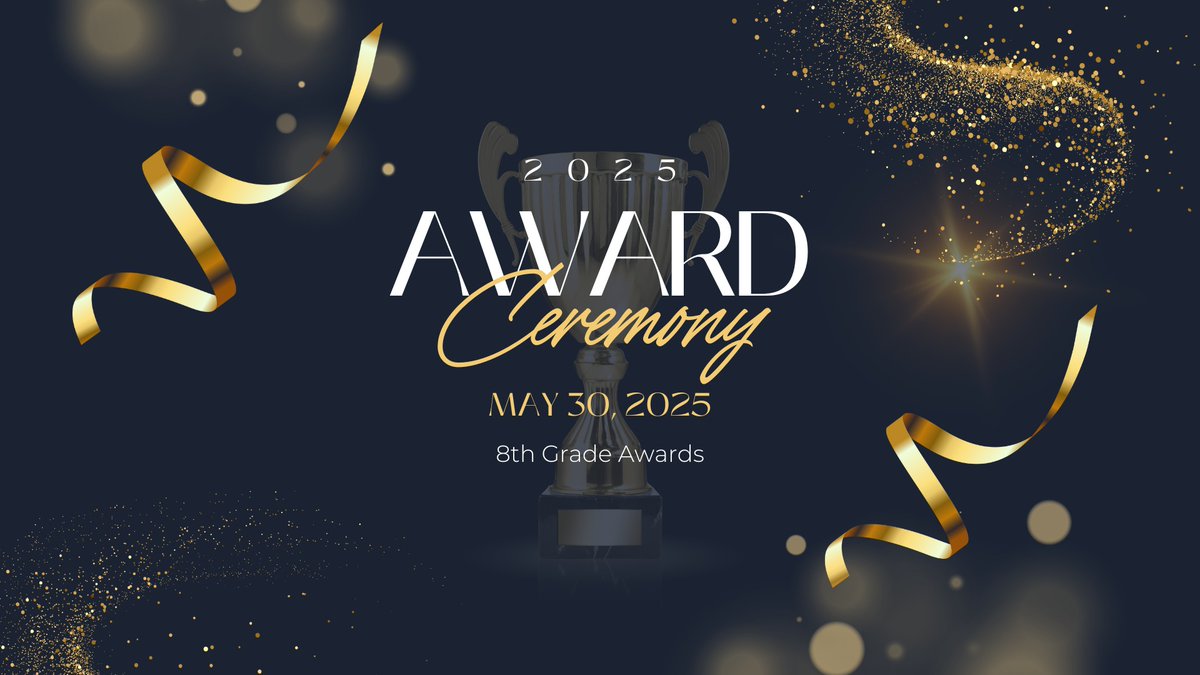 Hello Hawk Parents! 🌟 You're invited to our 8th Grade End-of-Year Awards Ceremony! 🎓 Join us in the HMS main gym on Friday, May 30, 2025, from 10:00 to 11:00 AM.  All students will receive recognition. Please make arrangements to attend as we honor your child.