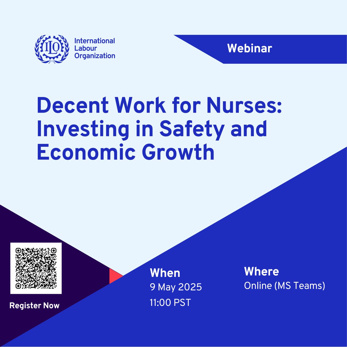 What does decent work for nurses mean for Pakistan’s healthcare system?

To mark #InternationalNursesDay, join us as we highlight the vital role of nurses and how ILO Conventions 149 &amp; 190 can help improve their working conditions.

🗓️09 May
🕜11:00 PST
🔗bit.ly/3GKdMEZ