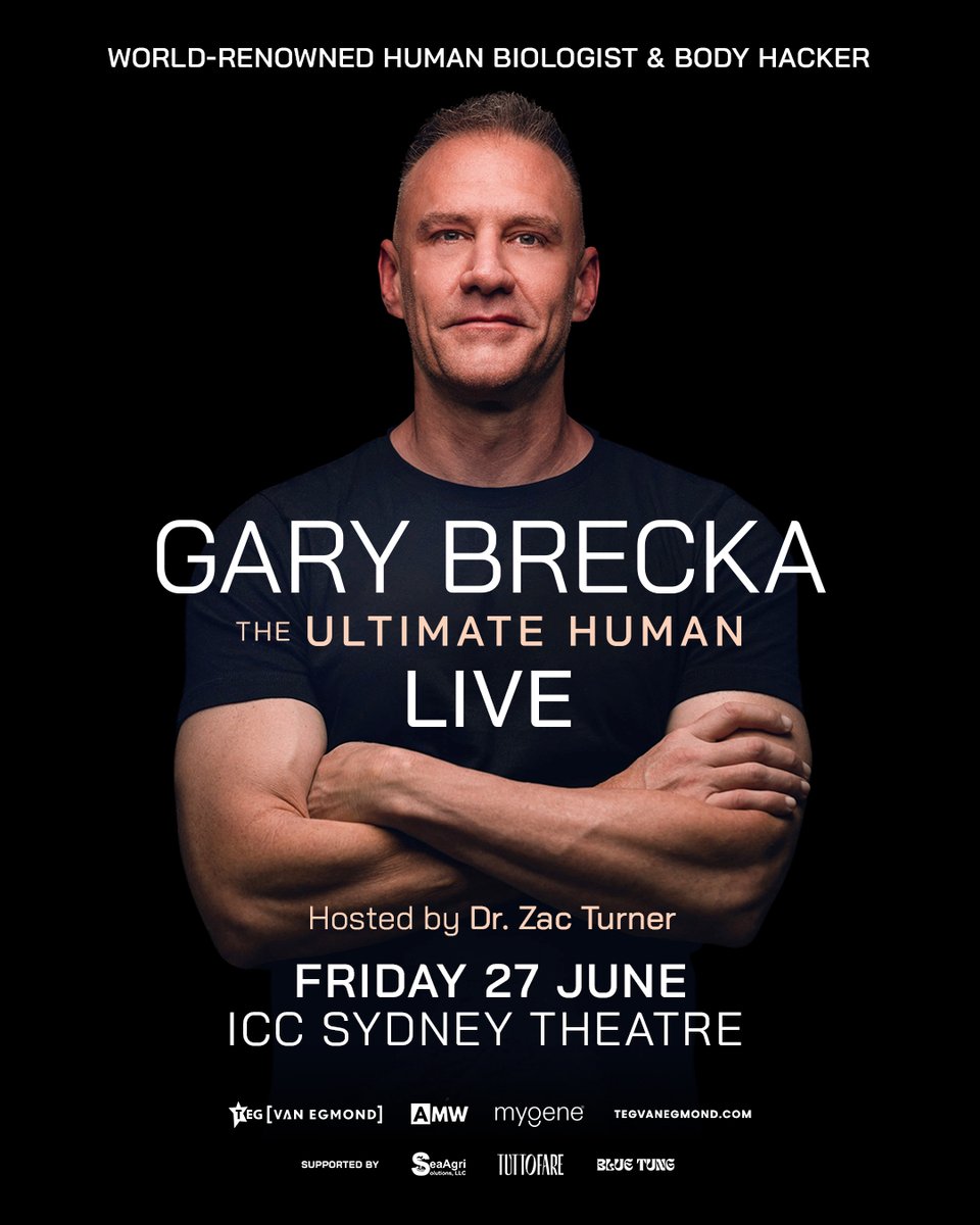 Renowned human biologist, biohacker, and longevity expert Gary Brecka is bringing ‘The Ultimate Human’ to Australia for the very first time.

📩 Subscribe to the ICC Syd Theatre newsletter for pre-sale ticket access on Thurs 8 May, 10am
🎟️ General tickets on sale Fri 9 May, 10am