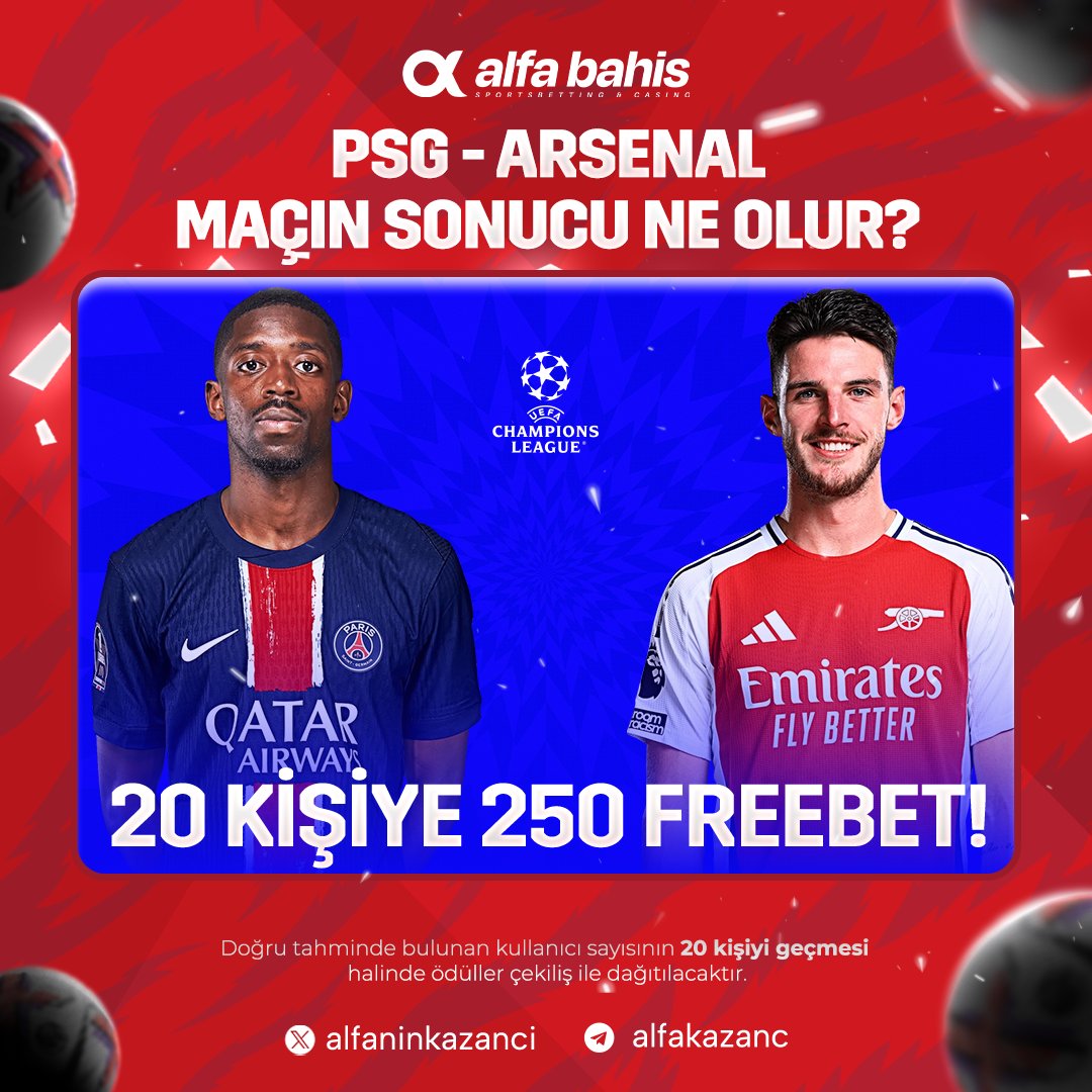 ⚡𝓒𝓱𝓪𝓶𝓹𝓲𝓸𝓷𝓼 𝓛𝓮𝓪𝓰𝓾𝓮

⚽ PSG - Arsenal karşılaşmasının sonucu ne olur, tahminini yap!

💰250 Free Bet kazanacak 20 kişiden biri ol!

✅ RT et,
✅ Takip et,
✅ Telegram'a katıl,
✅ Formu doldur: ws.tc/MsyUG