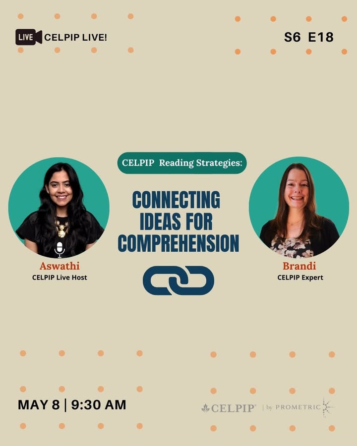 thecelpiptest's tweet image. If you’re finding the Reading section of the CELPIP Test challenging, this episode is a must-watch. We’ll show you how to connect ideas within the passage to improve your understanding and read more accurately. Don’t miss it! youtube.com/live/jhXy53jcO…

#celpipreading #celpiptest…