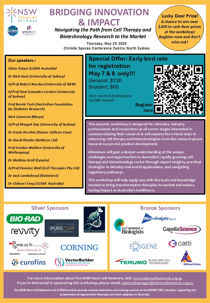 Another reminder about our special early bird rates today and tomorrow only for our 35th workshop - see flyer below