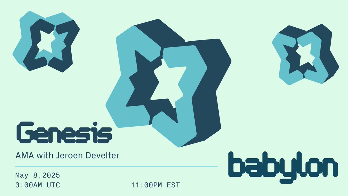 Babylon (@babylonlabs_io) on Twitter photo Bitcoin Renaissance: Genesis
ποΈ Host: <a href="/_erikio/">erik.io</a>
ποΈGuest: <a href="/dneorej/">Jeroen Develter</a>
πriverside.fm/studio/bitcoinβ¦
Tune in May 8 at 3:00AM UTC to dive into the vision of <a href="/PersistenceOne/">Persistence One π π</a> Bitcoin Renaissance: Genesis
ποΈ Host: <a href="/_erikio/">erik.io</a>
ποΈGuest: <a href="/dneorej/">Jeroen Develter</a>
πriverside.fm/studio/bitcoinβ¦
Tune in May 8 at 3:00AM UTC to dive into the vision of <a href="/PersistenceOne/">Persistence One π π</a>