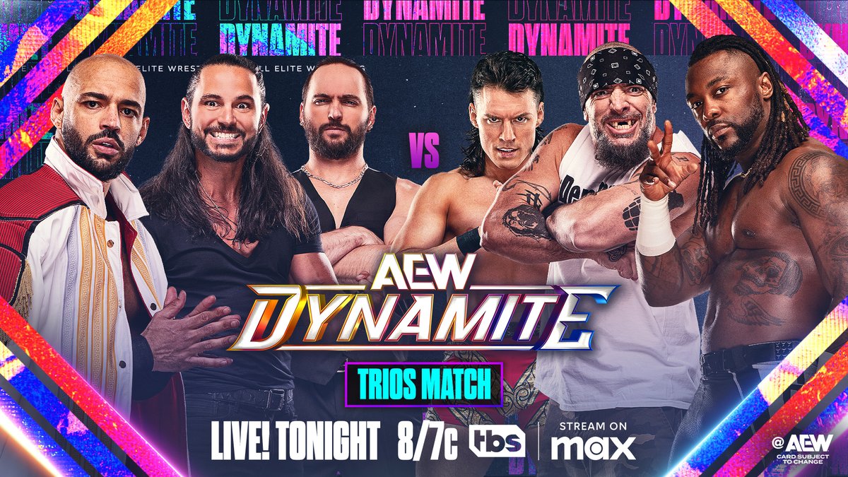 All Elite Wrestling (@aew) on Twitter photo TONIGHT!
Don't miss the first night of BACK-TO-BACK AEW action with #AEWDynamite LIVE from Detroit, MI at 8pm ET/7pm CT on <a href="/TBSNetwork/">TBS Network</a> + @SportsOnMAX TONIGHT! TONIGHT!
Don't miss the first night of BACK-TO-BACK AEW action with #AEWDynamite LIVE from Detroit, MI at 8pm ET/7pm CT on <a href="/TBSNetwork/">TBS Network</a> + @SportsOnMAX TONIGHT!
