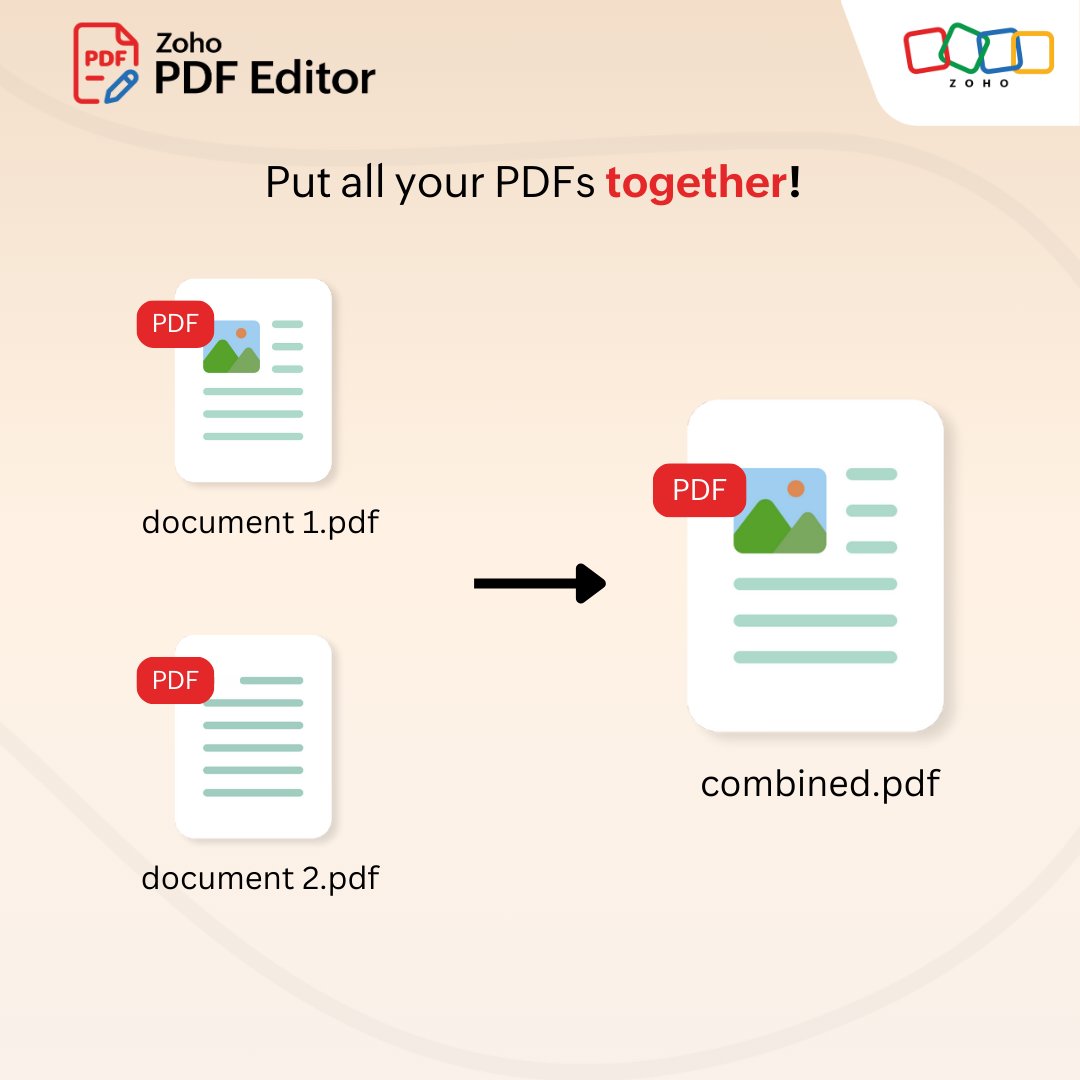 Zoho PDF editor (@zohopdfeditor) on Twitter photo Too many PDFs?🤔 Bring them together with Combine PDFs in Zoho PDF Editor!😎 Read the blog to learn about more new features 👉 zurl.co/6SMGf
#zoho #freeonlinepdfeditingtool #zohopdfeditor #combinepdfs
<a href="/ZohoWriter/">Zoho Writer</a> <a href="/ZohoWorkDrive/">Zoho WorkDrive</a> Too many PDFs?🤔 Bring them together with Combine PDFs in Zoho PDF Editor!😎 Read the blog to learn about more new features 👉 zurl.co/6SMGf
#zoho #freeonlinepdfeditingtool #zohopdfeditor #combinepdfs
<a href="/ZohoWriter/">Zoho Writer</a> <a href="/ZohoWorkDrive/">Zoho WorkDrive</a>