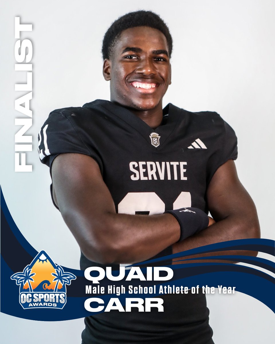 ocsportscom's tweet photo. Finalist Quaid Carr (Sr.) is nominated for the Male High School Athlete of the Year is a two-sport scholar-athlete competing in football and track &amp; field
⁠
Earning a Division l football scholarship from Washington.
⁠
Secure your tickets here, ⁠https://t.co/2xL42jmdJ0 https://t.co/7Vt2A86hHL