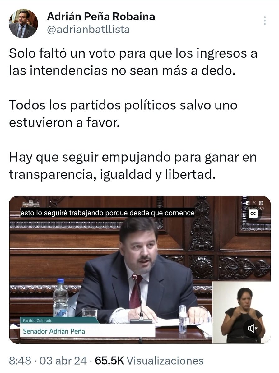 Lo logramos! Se votó en Diputados el proy. de Ley de ingresos a las Intendencias por concurso y/o sorteo. Un paso más cerca de lograr la Ley que fue la última batalla de Adrián Peña en el Senado. Uruguay en camino a ser más justo!