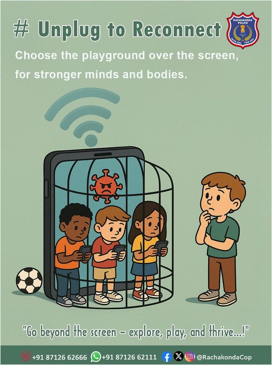 AbdullapurmetPS's tweet image. #Unplug to Reconnect  #Choose the playground over the screen, for stronger minds and bodies  #Go beyond the screen-explore,play and thrive...! @AbdullapurmetPS  @RachakondaCop
