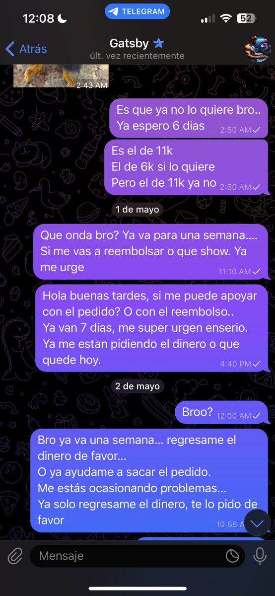 diegodavid_dj22's tweet photo. @__ggv_ Mejor regresa el dinero de los pagos de tu tienda!!!
Me deben 17k y hay varias personas esperando mas de 15 dias sin recibir su dinero!!! https://t.co/dJZ5oV0X2Z