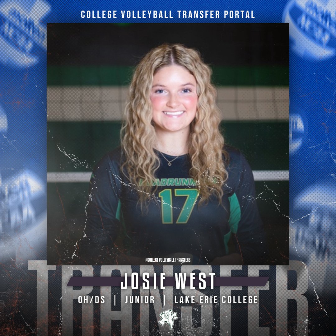 𝗜𝗻 𝗧𝗵𝗲 𝗣𝗼𝗿𝘁𝗮𝗹

✏️: Josie West
🏐: OH/DS
🎓: Junior
📍: Lake Erie College

#CollegeVBTransfers | #NCAAWVB