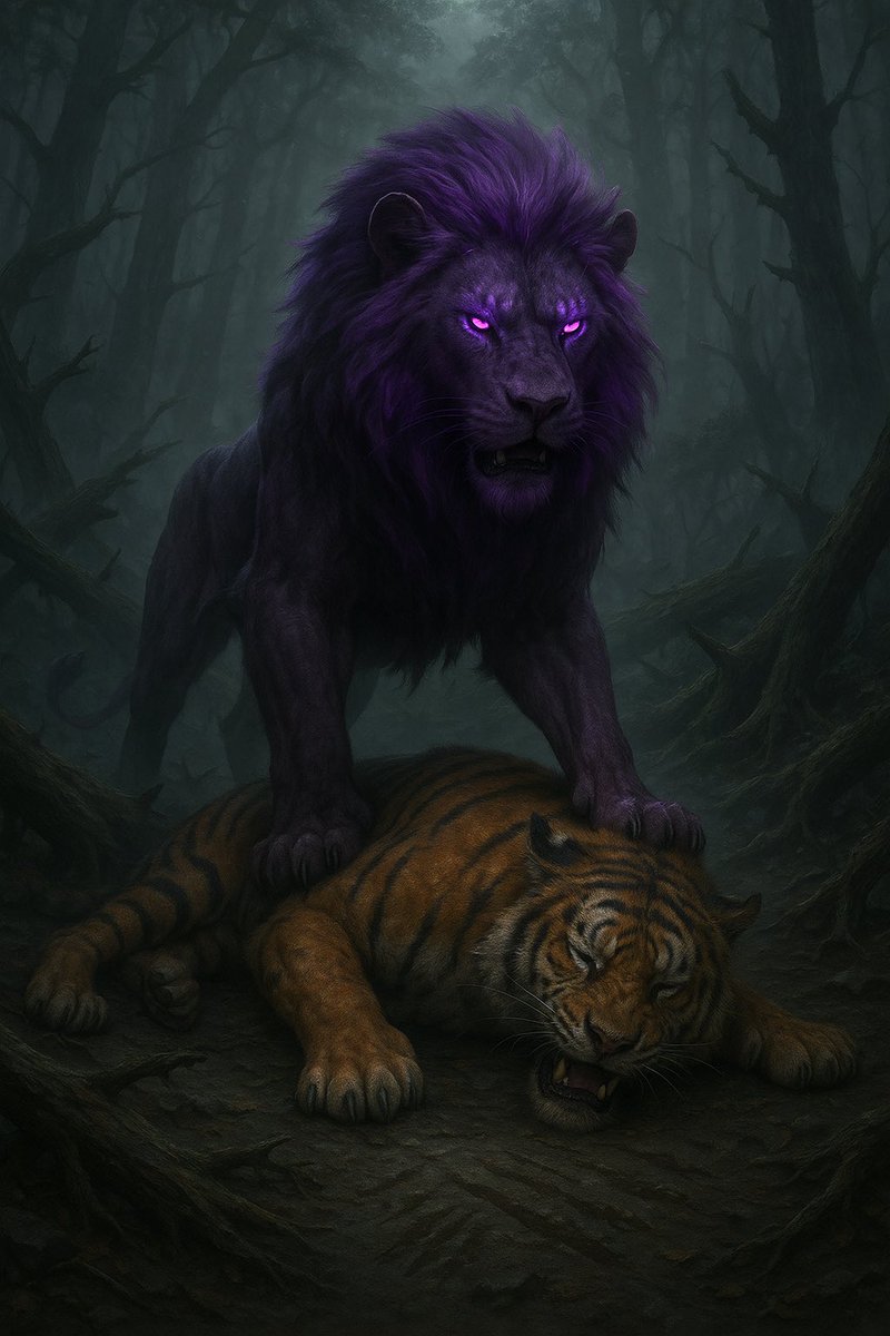 El tigre intentó escapar y cayó en jaula de leones. 

#WeAreTHeLions