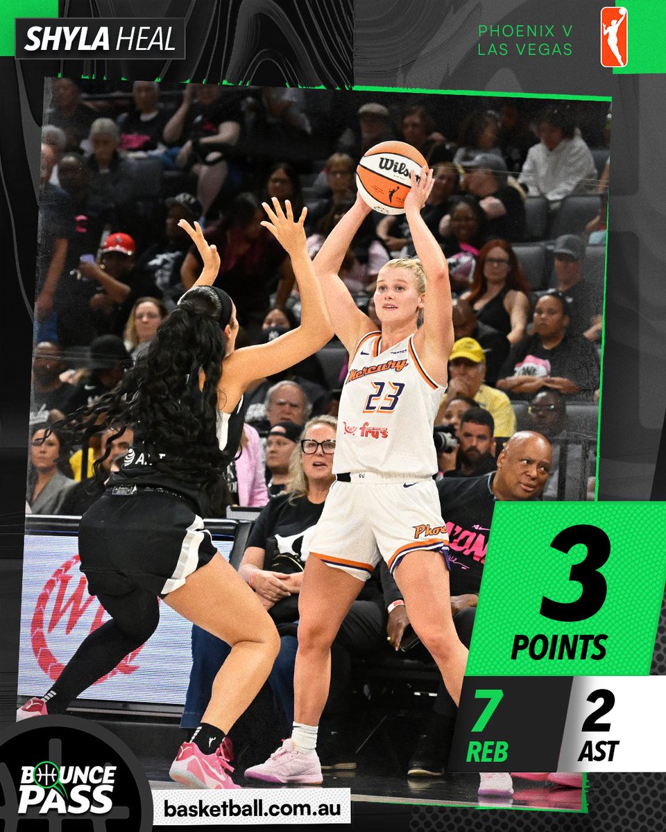 basketball.com.au (@bouncepassau) on Twitter photo We're not sure if that's Shyla Heal or Windex with the way she's cleaning the glass 🧽
Almost a rebound a minute for <a href="/shylaheal1/">Shyla Heal</a> in her first pre-season action with the <a href="/PhoenixMercury/">Phoenix Mercury</a>!
8 MINS - 7 REB - 3 PTS - 2 AST for the Aussie guard in the 84-85 loss to the Aces We're not sure if that's Shyla Heal or Windex with the way she's cleaning the glass 🧽
Almost a rebound a minute for <a href="/shylaheal1/">Shyla Heal</a> in her first pre-season action with the <a href="/PhoenixMercury/">Phoenix Mercury</a>!
8 MINS - 7 REB - 3 PTS - 2 AST for the Aussie guard in the 84-85 loss to the Aces