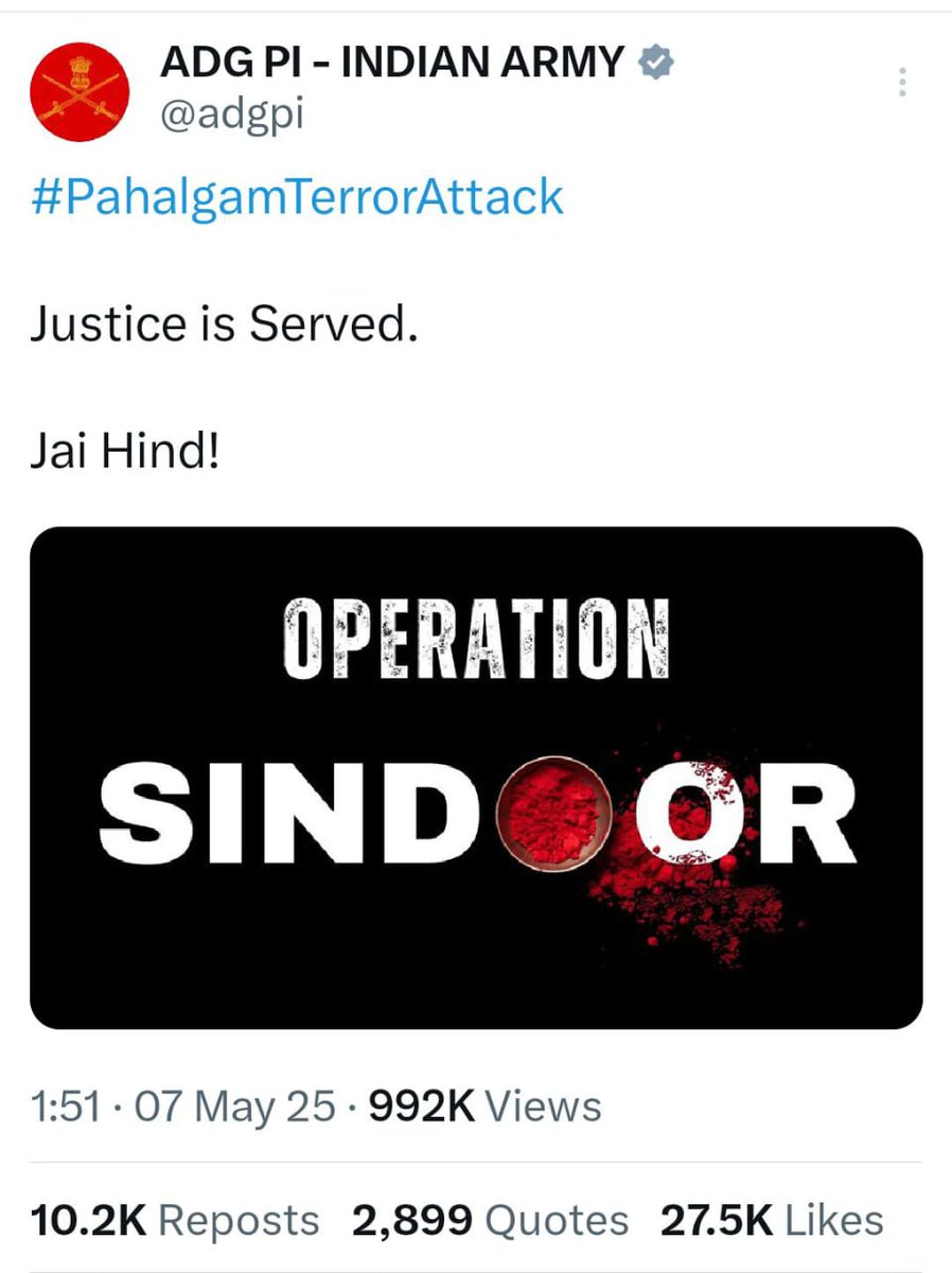binodojha999's tweet image. #देश_मोदी_के_साथ_है 
#NationIsWithModi 
Narendra Modi 
#OperationSindoor
They K!Iled Our Innocent Civilians They Removed Sindoor Of Our Women.
We Launched Operation Sindoor And Avenged Their De@th.
We are in to war and it&apos;s an emergency 🦺 Stand with Your nation.