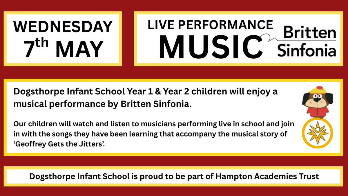 Dogsthorpe Infant School (@dogsthorpe_edu) on Twitter photo #Today live music performance at Dogsthorpe Infant School. #dogsthorpe #peterborough #cambridgeshire #music #education #schools <a href="/BrittenSinfonia/">Britten Sinfonia</a> #LiveMusic #BrittenSinfonia #DreamBelieveShine #KS1 #children #Arts <a href="/PuffinBooks/">PuffinBooks</a> #GeoffreyGetsTheJitters #Books #phonics #Read #Today live music performance at Dogsthorpe Infant School. #dogsthorpe #peterborough #cambridgeshire #music #education #schools <a href="/BrittenSinfonia/">Britten Sinfonia</a> #LiveMusic #BrittenSinfonia #DreamBelieveShine #KS1 #children #Arts <a href="/PuffinBooks/">PuffinBooks</a> #GeoffreyGetsTheJitters #Books #phonics #Read