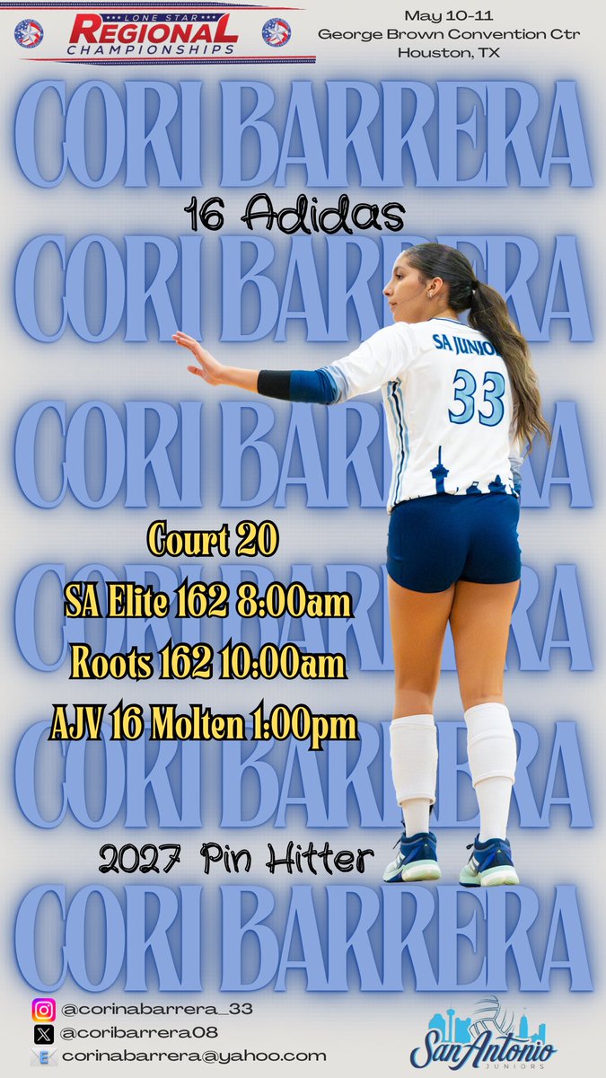 Regionals.
Houston.
Let’s go.
<a href="/SAJuniorsVB/">San Antonio Juniors Volleyball</a> 
<a href="/SotomayorVB/">Sotomayor Volleyball</a>