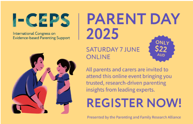 ACU_ICPS's tweet photo. Come to Parent Day, an online event on Sat 7 June 2025, to hear world’s leading experts share latest insights about the issues faced by parents and carers. Professionals are welcome too! Tickets are just AUD$22 (USD$13.50) Register here: https://t.co/i8OBQppdtq
@PAFRA_Official https://t.co/OlQYHXUmJ6