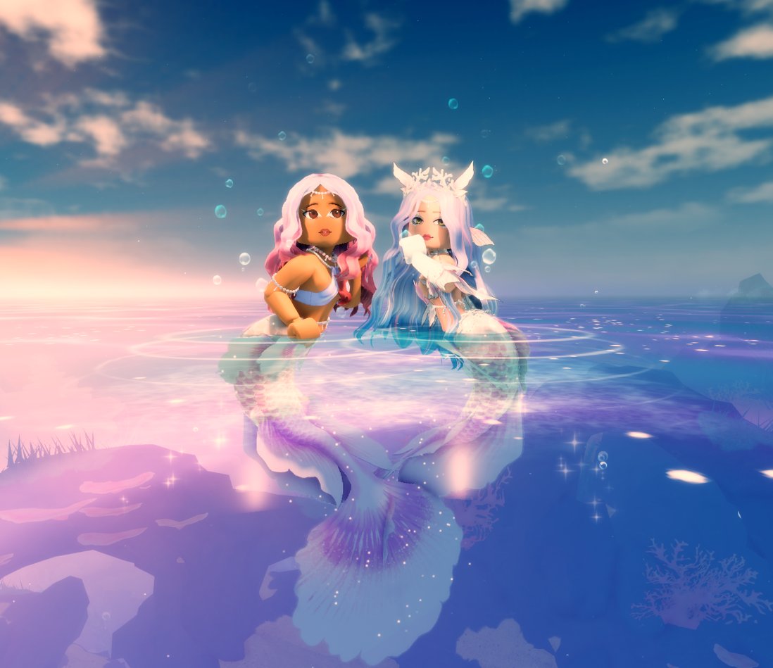 Stayed up a little too late playing Mermaid Isle. It’s so relaxing and beautiful. Even more fun with friends! <a href="/cyberkikii/">CyberKiki 💜</a>  💜 #mermaidisle #Roblox #mermaids