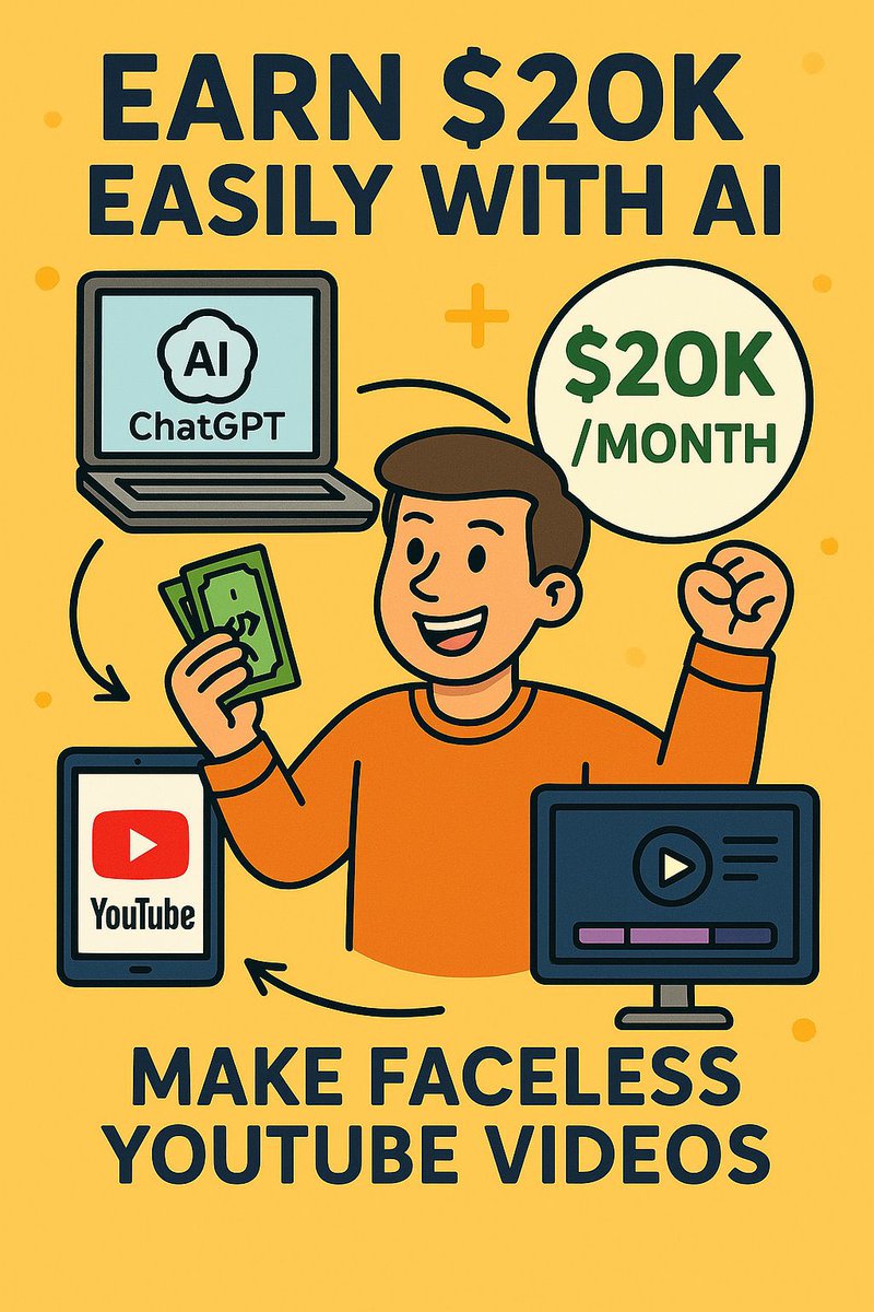 Sumit Hasan (@sumit_ai_tech) on Twitter photo GIVEAWAY ALERT 🚨
Want to make $$$ with faceless YouTube videos using AI?
I’m giving away 3 FREE copies of my guide:
“Earn $20K Easily With AI”
To enter:
1.Follow me <a href="/Sumit_AI_Tech/">Sumit Hasan</a>
2.Like & RT
3.Comment “YouTube”
Winners in DMs. Must follow to win! GIVEAWAY ALERT 🚨
Want to make $$$ with faceless YouTube videos using AI?
I’m giving away 3 FREE copies of my guide:
“Earn $20K Easily With AI”
To enter:
1.Follow me <a href="/Sumit_AI_Tech/">Sumit Hasan</a>
2.Like & RT
3.Comment “YouTube”
Winners in DMs. Must follow to win!