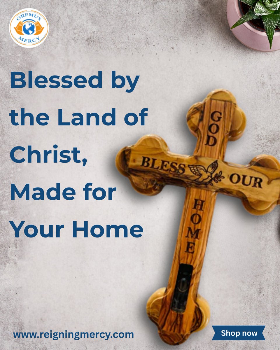 OremusMercy's tweet photo. The "Bless Our Home" Olive Wood Cross from the Holy Land is a sacred expression of faith and divine protection.

Shop Now – https://t.co/XOcFjNYJlE

#FaithAndArt #SacredDecor #ReligiousCanvas #LadyOfSorrows #SpiritualInspiration #ChristianArt #HomeWithGrace #MeaningfulGifts https://t.co/hP576DtAlS