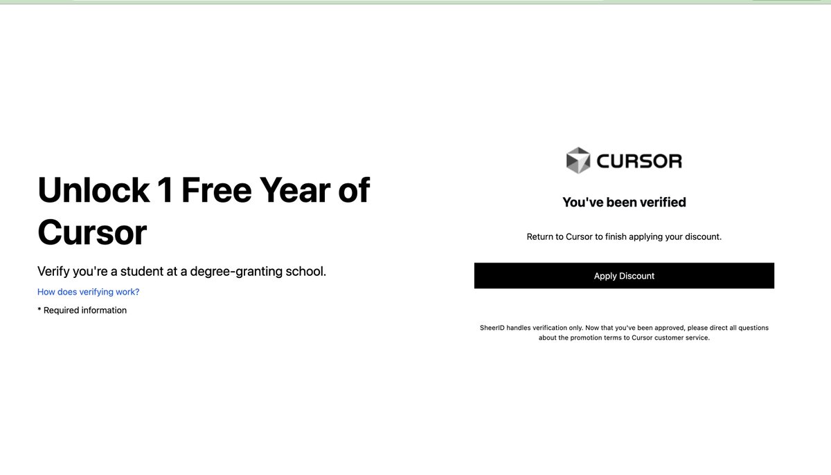 Cursorが学割で1年無料になってた