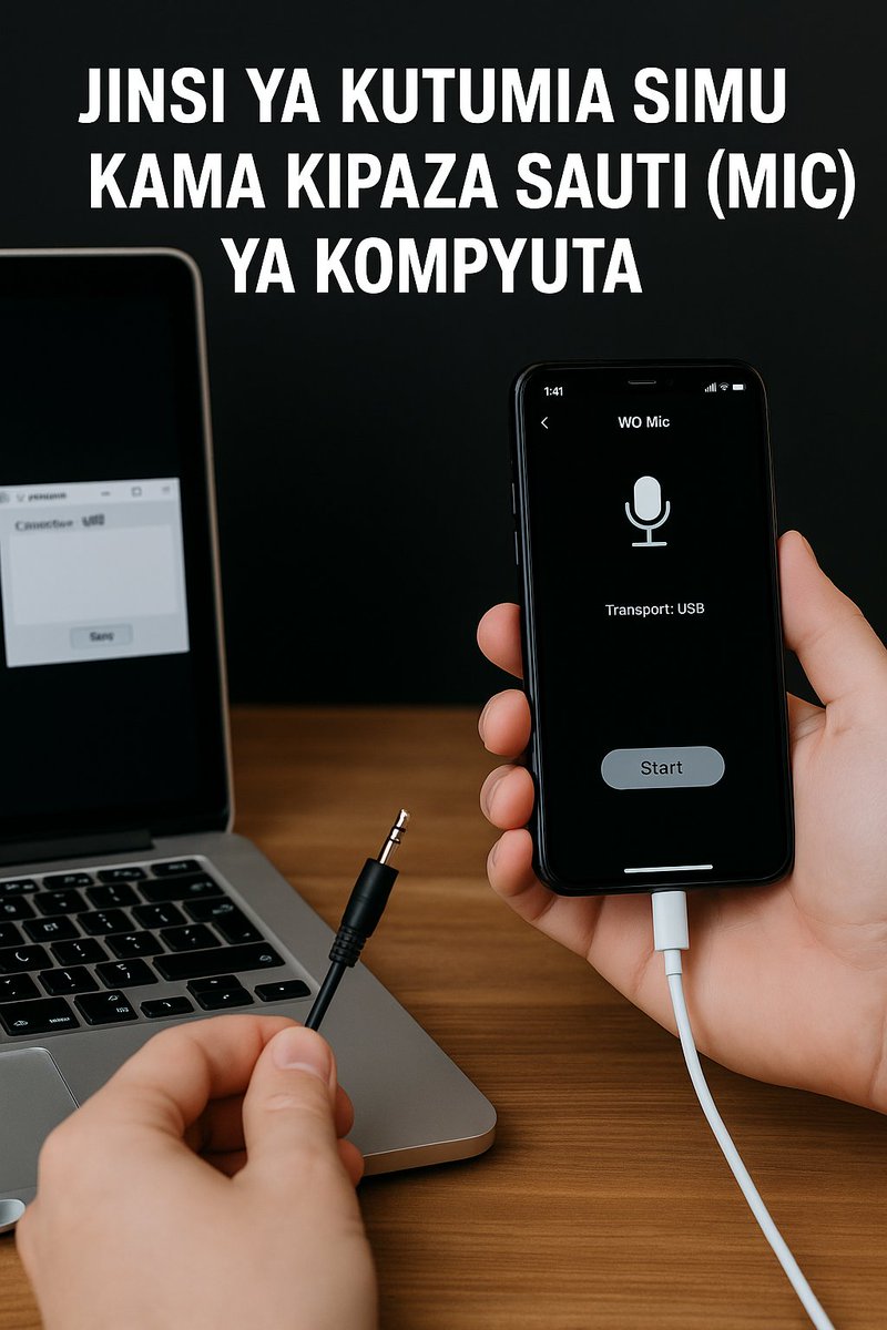 #UZI

💨JINSI YA KUTUMIA SIMU KAMA KIPAZA SAUTI (MIC) YA KOMPYUTA

Kupitia WO Mic App au Audio Cable (AUX)
Simu yako ya Android au iPhone inaweza kubadilishwa kuwa kipaza sauti (microphone) ya kompyuta.

Shuka🧵👇

Usisahau kurepost🔄