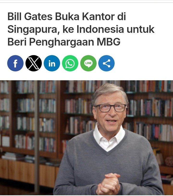 Jadi begini ceritanya po.
Rakyatnya akan dijadikan tempat uji coba vaksin yg dibuat bill gates, balasannya proyek MBG akan dpt penghargaan dari bill gates, tapi bill gates buka kantor di Singapura.
Dia yg dapat pujian, rakyatnya yg jadi uji coba, Singapura yg diuntungkan.
Betul