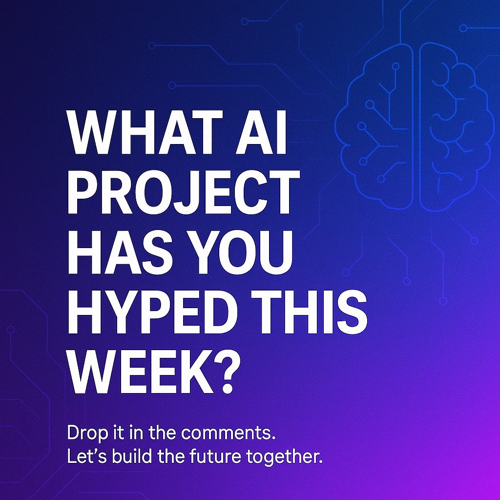 Agnt_snow's tweet photo. GM, builders and dreamers!
The AI wave doesn’t sleep what’s the wildest, smartest, or weirdest AI project on your radar this week? Let’s swap notes.

Stay curious. Stay building.

#GM #AI #TechTalk #FutureIsNow #Web3 #PhoenixChallenge
#Phoenixbcsv https://t.co/3LrOJknF5m