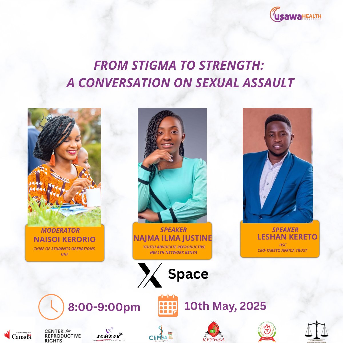 Join us as we speak truth to power, demand accountability, and stand in unwavering solidarity with survivors.

Platform- X space 
Date- Sarurday 10th May
Time- 8:00pm

#shifttheshame
#uhfvoices