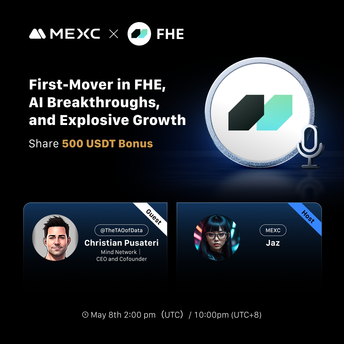 MEXC_Listings (@mexc_listings) on Twitter photo 🎙️ MEXC X Space AMA 🎙️
🔹Topic: MEXC x FHE: First-Mover in FHE, AI Breakthroughs, and Explosive Growth
🔹Guest: <a href="/mindnetwork_xyz/">Mind Network</a>, <a href="/TheTAOofData/">christian pusateri</a>
🔔 Set a reminder now:
x.com/i/spaces/1rmGP…
🎁 Win your share of 500 $USDT Bonus: gleam.io/3EYAw/mexc-x-f… 🎙️ MEXC X Space AMA 🎙️
🔹Topic: MEXC x FHE: First-Mover in FHE, AI Breakthroughs, and Explosive Growth
🔹Guest: <a href="/mindnetwork_xyz/">Mind Network</a>, <a href="/TheTAOofData/">christian pusateri</a>
🔔 Set a reminder now:
x.com/i/spaces/1rmGP…
🎁 Win your share of 500 $USDT Bonus: gleam.io/3EYAw/mexc-x-f…