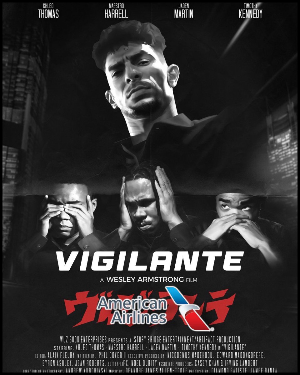Wuz Good (@wuzgood) on Twitter photo Started as a story.
Then a shoot.
Now it’s flying across the world.
Vigilante is officially streaming on <a href="/AmericanAir/">americanair</a> — powered by @americanblackfilmfestival.
Grateful. Focused. Not done yet. Started as a story.
Then a shoot.
Now it’s flying across the world.
Vigilante is officially streaming on <a href="/AmericanAir/">americanair</a> — powered by @americanblackfilmfestival.
Grateful. Focused. Not done yet.