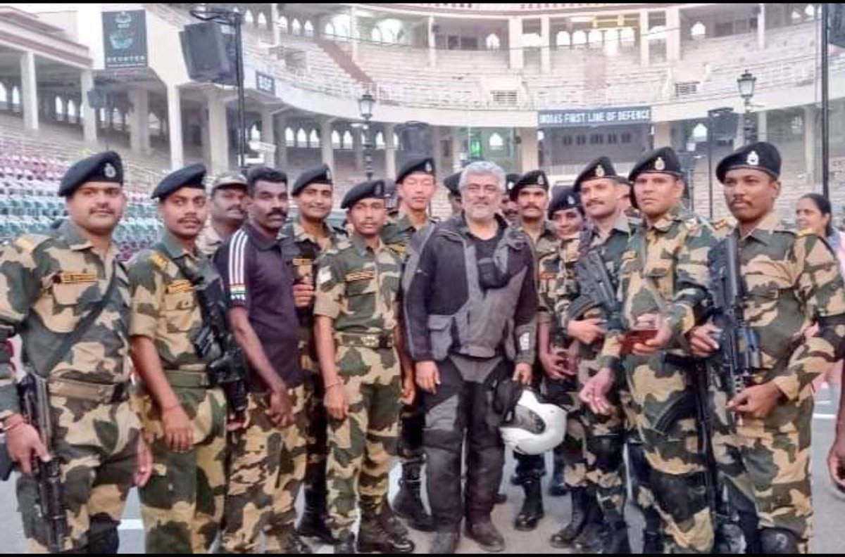 iam_K_A's tweet photo. I met a lot of people from armed forces. I want to let them all know that we salute them for their sacrifices. They're working so tirelessly to safeguard our borders so that we are able to sleep peacefully. My heart goes out to them. - #Ajithkumar

#OperationSindoor #IndianArmy https://t.co/L4K2vLGJsN