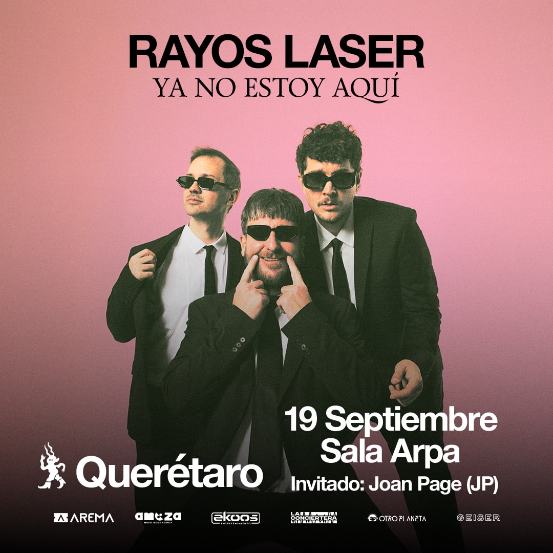 ¡Querétaro desde Argentina llegan <a href="/RayosLaser/">RAYOS LASER</a> este 19 de Septiembre en Sala Arpa !

Los boletos ya están a la venta en taquillas y <a href="/aremamx/">AREMA</a> : arema.mx/e/14610