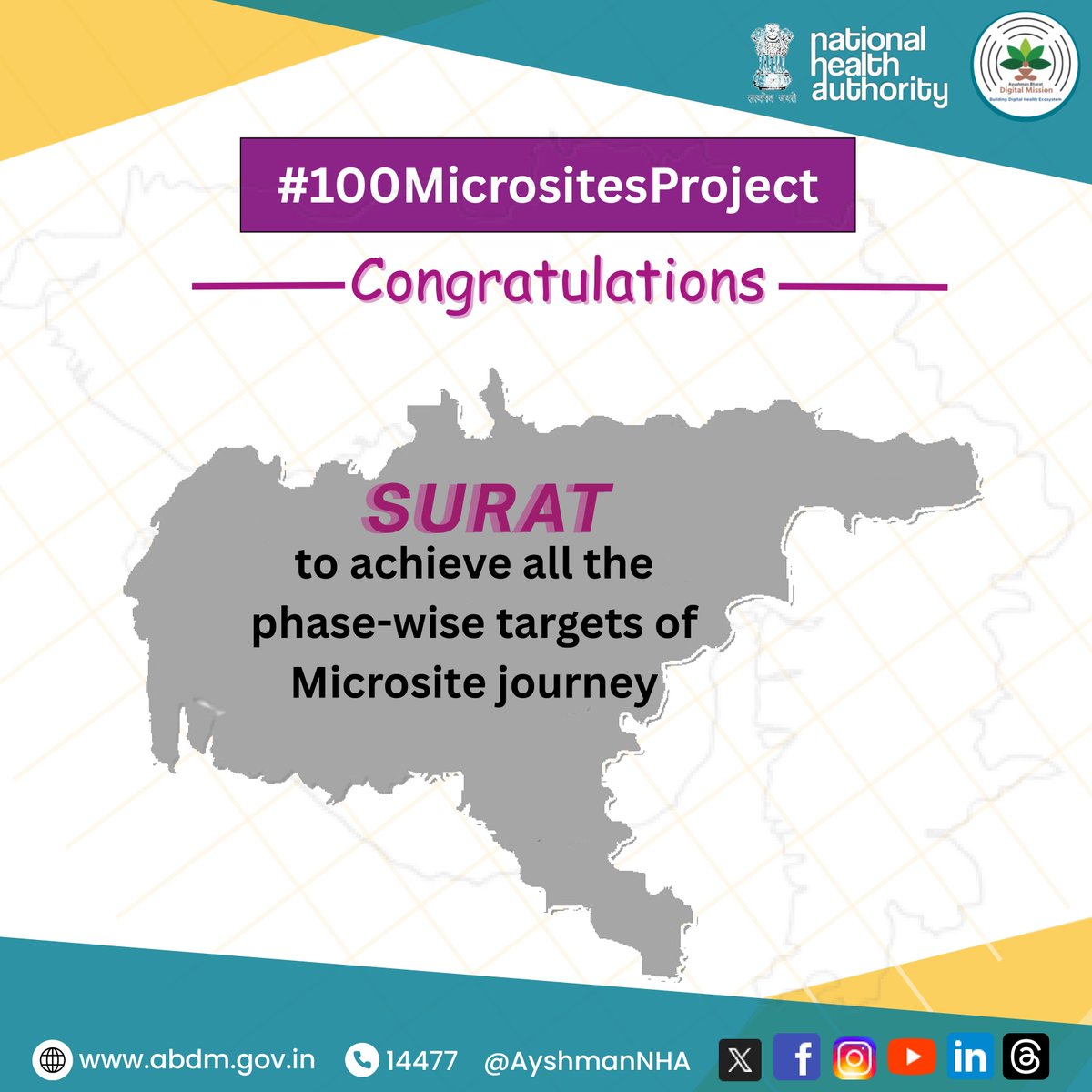 ABDMGujarat (@abdmgujarat) on Twitter photo #Surat is the 3rd microsite in #Gujarat to complete all six phase-wise milestones for #ABDM's #100MicrositeProject! 🎉
A big congratulations to everyone who contributed to making this happen! 💐
<a href="/CMOGuj/">CMO Gujarat</a>
<a href="/PATHtweets/">PATH</a>
<a href="/ALERT_INDIA_/">ALERT-INDIA</a>
#ABHAnumber #digitalhealth #Gopaperless #ABHAid #Surat is the 3rd microsite in #Gujarat to complete all six phase-wise milestones for #ABDM's #100MicrositeProject! 🎉
A big congratulations to everyone who contributed to making this happen! 💐
<a href="/CMOGuj/">CMO Gujarat</a>
<a href="/PATHtweets/">PATH</a>
<a href="/ALERT_INDIA_/">ALERT-INDIA</a>
#ABHAnumber #digitalhealth #Gopaperless #ABHAid