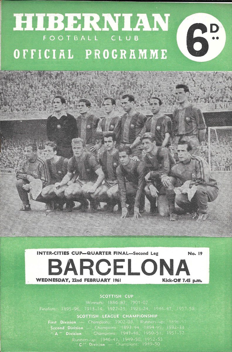 🇮🇹Inter Milan beat Barcelona 7-6 on aggregate last night.

However…. This is not the first time Barcelona have faced this fate.

🏴󠁧󠁢󠁳󠁣󠁴󠁿Hibernian did it in 1961.
🇮🇹Inter Milan just did it in 2025.

A curious club to share history with—but both sent Barça home with 7 conceded over two