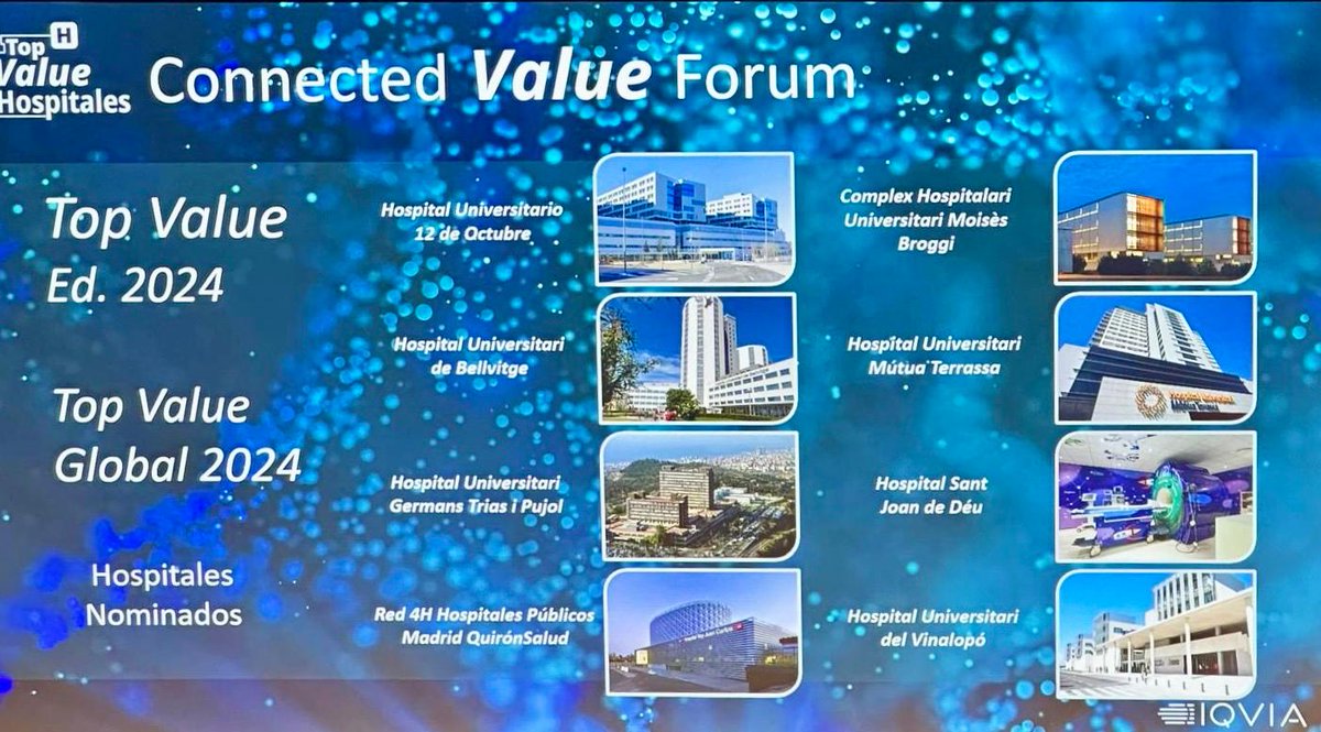 Fundación Jiménez Díaz (@hospital_fjd) on Twitter photo Acabamos de recibir el premio Top Value Global otorgado por <a href="/IQVIA_Spain/">IQVIA Spain</a>, en el IV Connected Value Forum, a nuestro centro y a los otros tres hospitales de <a href="/quironsalud/">quirónsalud</a> integrados en <a href="/SaludMadrid/">Salud Madrid</a> por nuestro modelo de atención al paciente basado en el valor Acabamos de recibir el premio Top Value Global otorgado por <a href="/IQVIA_Spain/">IQVIA Spain</a>, en el IV Connected Value Forum, a nuestro centro y a los otros tres hospitales de <a href="/quironsalud/">quirónsalud</a> integrados en <a href="/SaludMadrid/">Salud Madrid</a> por nuestro modelo de atención al paciente basado en el valor
