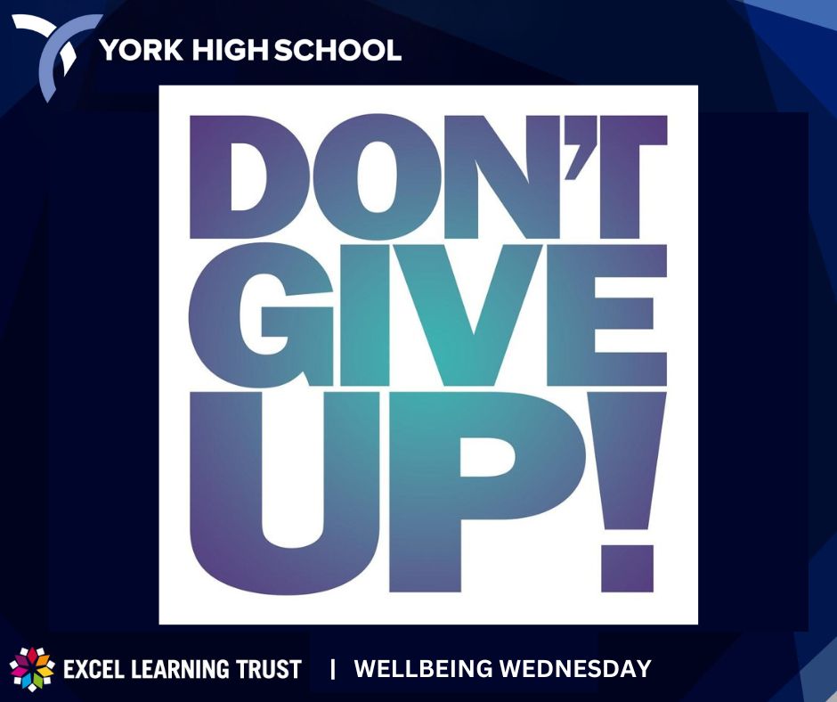 Wellbeing Wednesday - 7th May 2025
A Message to our Year 11's

Pop over and read the message to our Year 11's, and all the Year 11's across the country sitting their exams, from the Student Wellbeing Ambassadors on our Facebook page
facebook.com/yorkhighschool