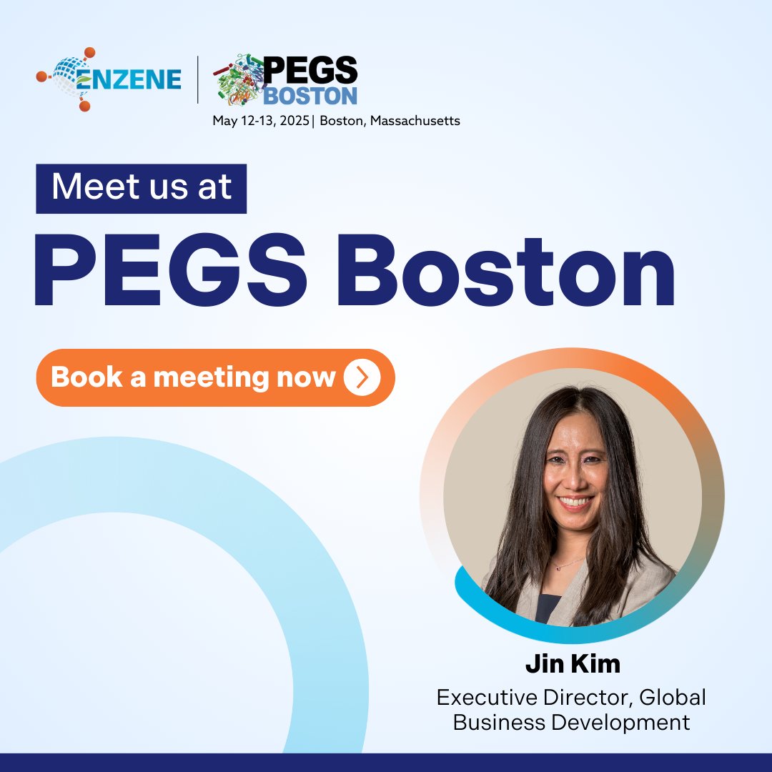 Enzene Biosciences Ltd. (@enzenebio) on Twitter photo Your pipeline is our priority. We partner closely with you to accelerate #biologics discovery with agility, scientific depth, and cross-modality expertise. Meet with Jin Kim at <a href="/PEGSboston/">PEGS Summit</a> 2025 to know more.
To book a meeting write to 👉bd@enzene.com
#Biologics #drugdiscovery Your pipeline is our priority. We partner closely with you to accelerate #biologics discovery with agility, scientific depth, and cross-modality expertise. Meet with Jin Kim at <a href="/PEGSboston/">PEGS Summit</a> 2025 to know more.
To book a meeting write to 👉bd@enzene.com
#Biologics #drugdiscovery