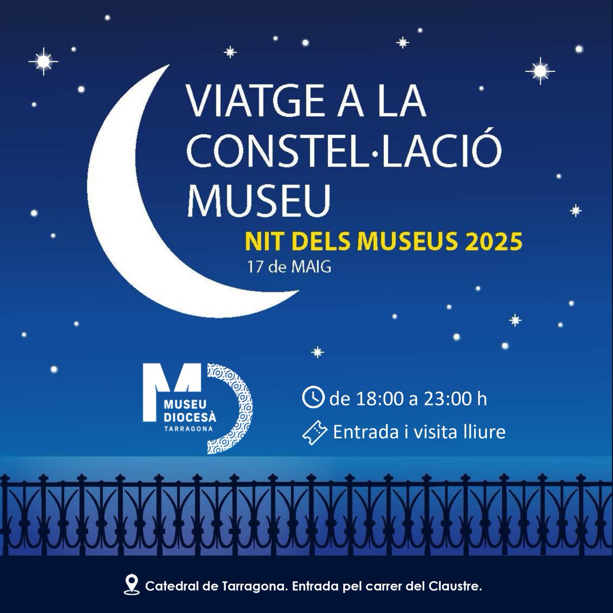 Museu Diocesà de Tarragona (@museudiocesatgn) on Twitter photo 🌙✨Dissabte, 17 de maig, torna el Viatge a la Constel·lació Museu a Tarragona. Nou fotmat amb ruta lliure per 8 museus, amb espais i objectes que normalment no es mostren al públic.
🏛 Al MDT, t’esperem de 18 a 23 h.
#NitdelsMuseus #ConstellacioMuseu
<a href="/esglesiatgn/">Arquebisbat de Tarragona</a> 🌙✨Dissabte, 17 de maig, torna el Viatge a la Constel·lació Museu a Tarragona. Nou fotmat amb ruta lliure per 8 museus, amb espais i objectes que normalment no es mostren al públic.
🏛 Al MDT, t’esperem de 18 a 23 h.
#NitdelsMuseus #ConstellacioMuseu
<a href="/esglesiatgn/">Arquebisbat de Tarragona</a>